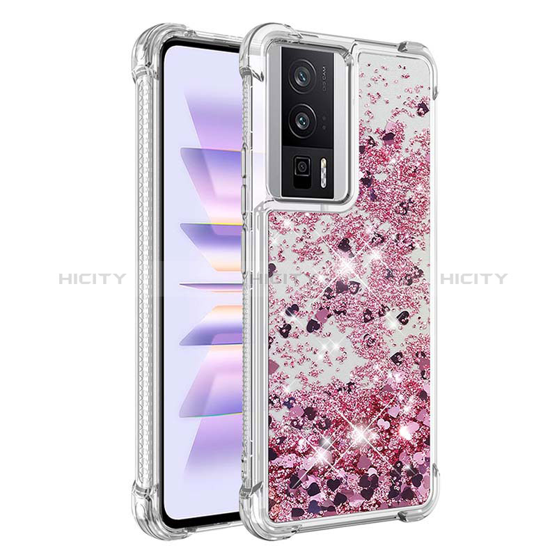 Coque Silicone Housse Etui Gel Bling-Bling S03 pour Xiaomi Poco F5 Pro 5G Rouge Plus