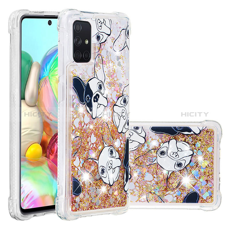 Coque Silicone Housse Etui Gel Bling-Bling S04 pour Samsung Galaxy A71 4G A715 Or Plus