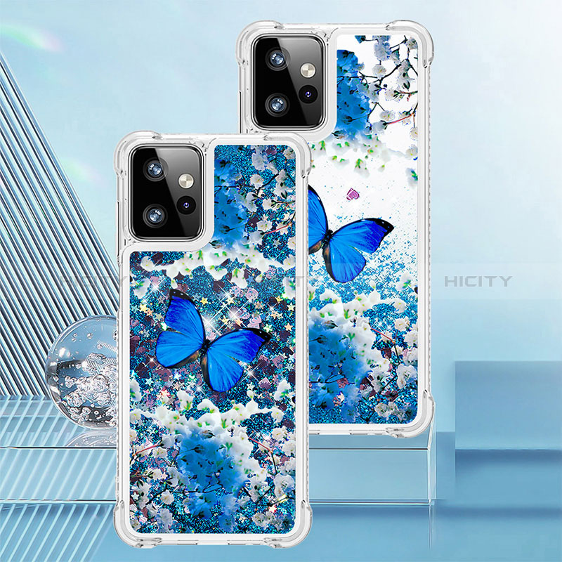 Coque Silicone Housse Etui Gel Bling-Bling YB1 pour Motorola Moto G Power 5G (2023) Bleu Plus