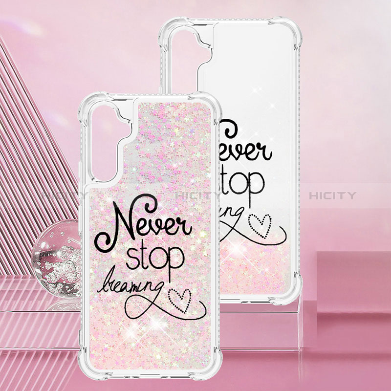 Coque Silicone Housse Etui Gel Bling-Bling YB1 pour Samsung Galaxy A34 5G Or Rose Plus