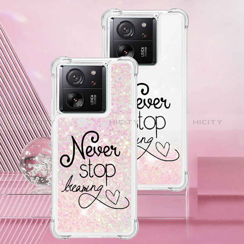 Coque Silicone Housse Etui Gel Bling-Bling YB1 pour Xiaomi Mi 13T 5G Or Rose Plus