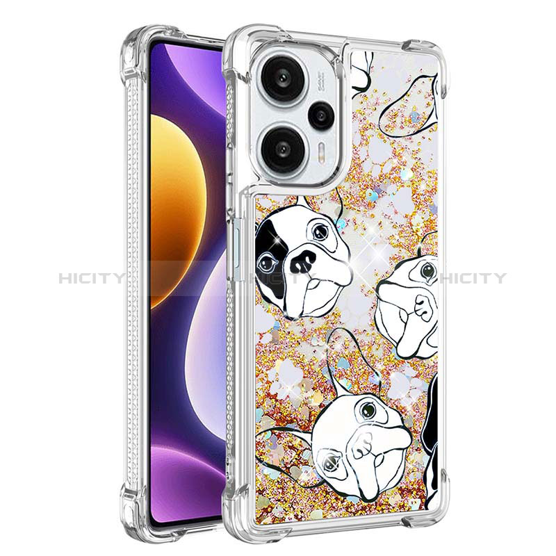 Coque Silicone Housse Etui Gel Bling-Bling YB1 pour Xiaomi Poco F5 5G Or Plus