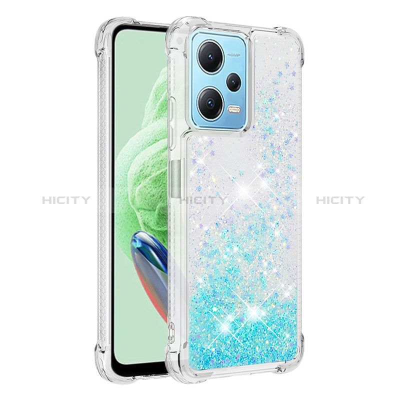 Coque Silicone Housse Etui Gel Bling-Bling YB1 pour Xiaomi Redmi Note 12 5G Bleu Ciel Plus