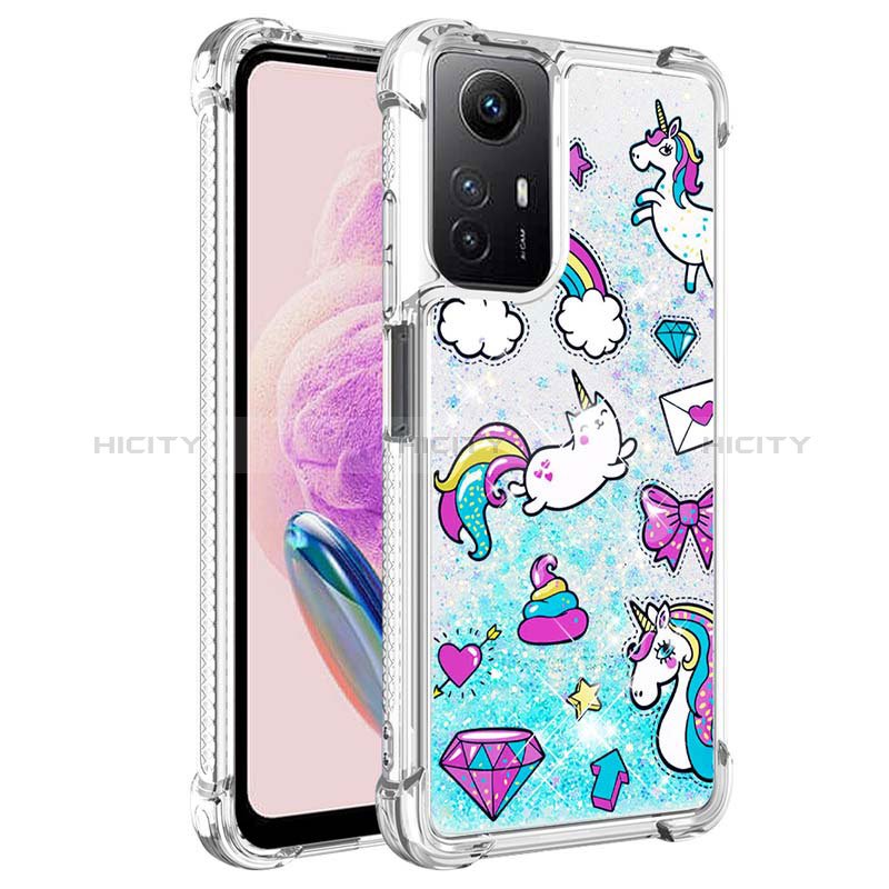 Coque Silicone Housse Etui Gel Bling-Bling YB1 pour Xiaomi Redmi Note 12S Bleu Ciel Plus