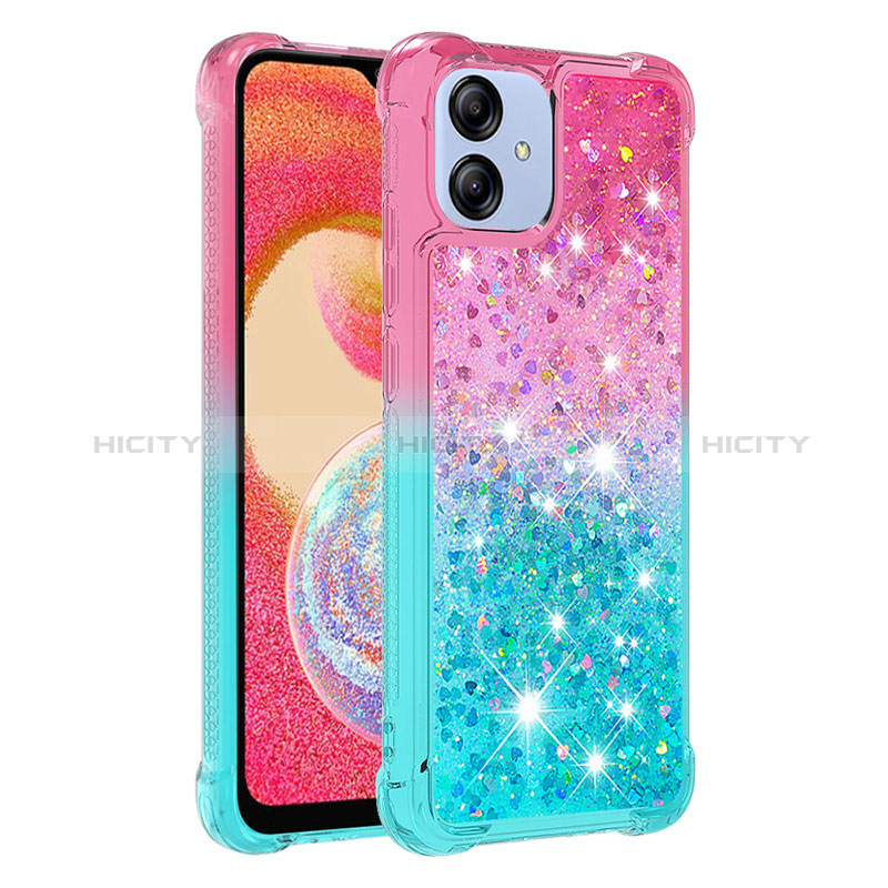 Coque Silicone Housse Etui Gel Bling-Bling YB2 pour Samsung Galaxy A04E Rose Plus