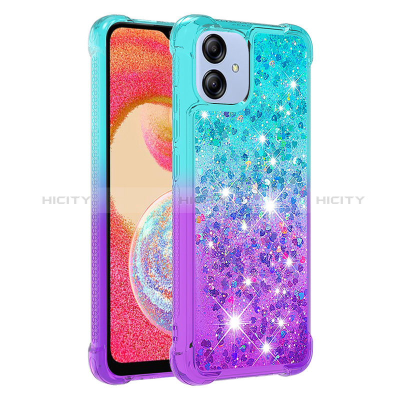 Coque Silicone Housse Etui Gel Bling-Bling YB2 pour Samsung Galaxy M04 Bleu Ciel Plus