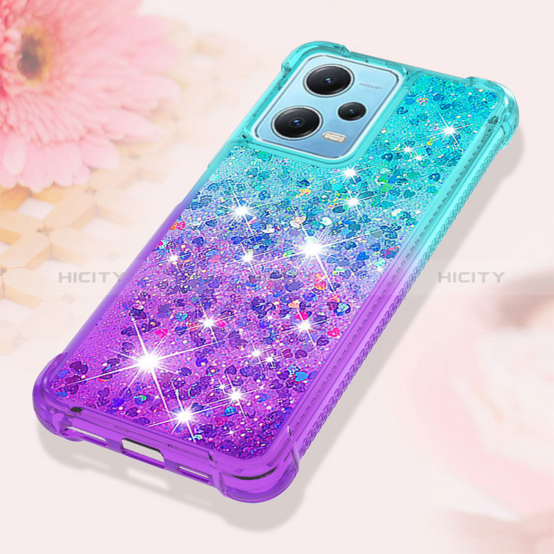 Coque Silicone Housse Etui Gel Bling-Bling YB2 pour Xiaomi Poco X5 5G Bleu Ciel Plus