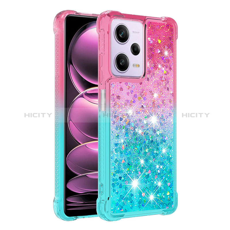 Coque Silicone Housse Etui Gel Bling-Bling YB2 pour Xiaomi Redmi Note 12 Pro 5G Rose Plus