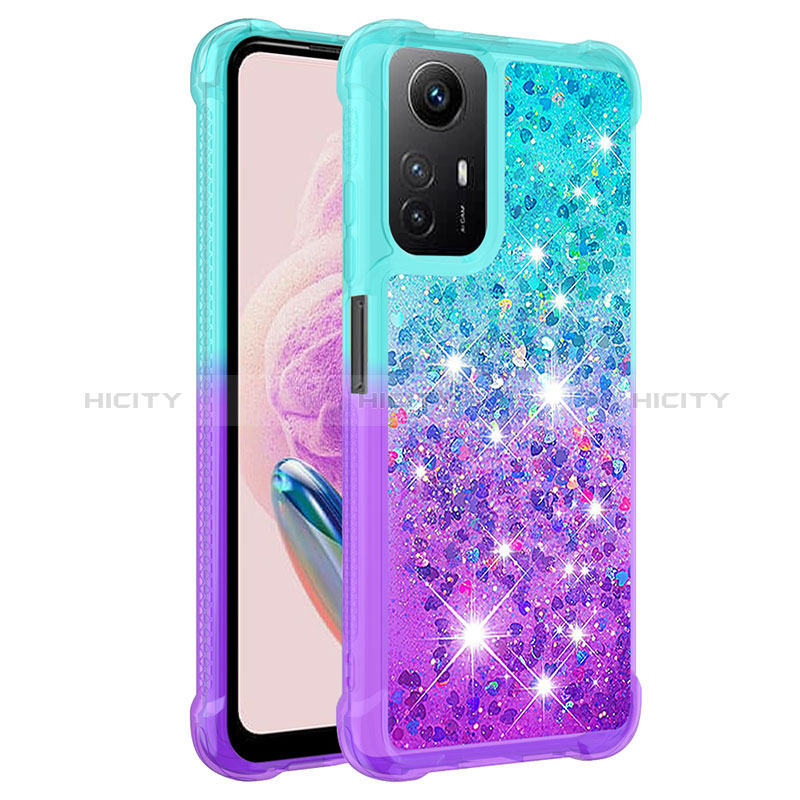 Coque Silicone Housse Etui Gel Bling-Bling YB2 pour Xiaomi Redmi Note 12S Bleu Ciel Plus