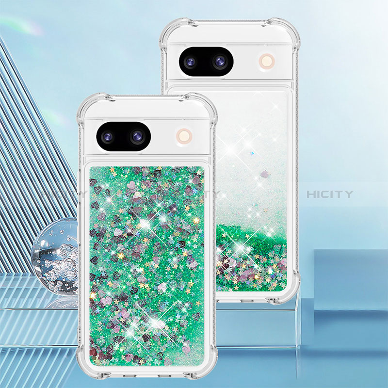 Coque Silicone Housse Etui Gel Bling-Bling YB3 pour Google Pixel 8a 5G Vert Plus