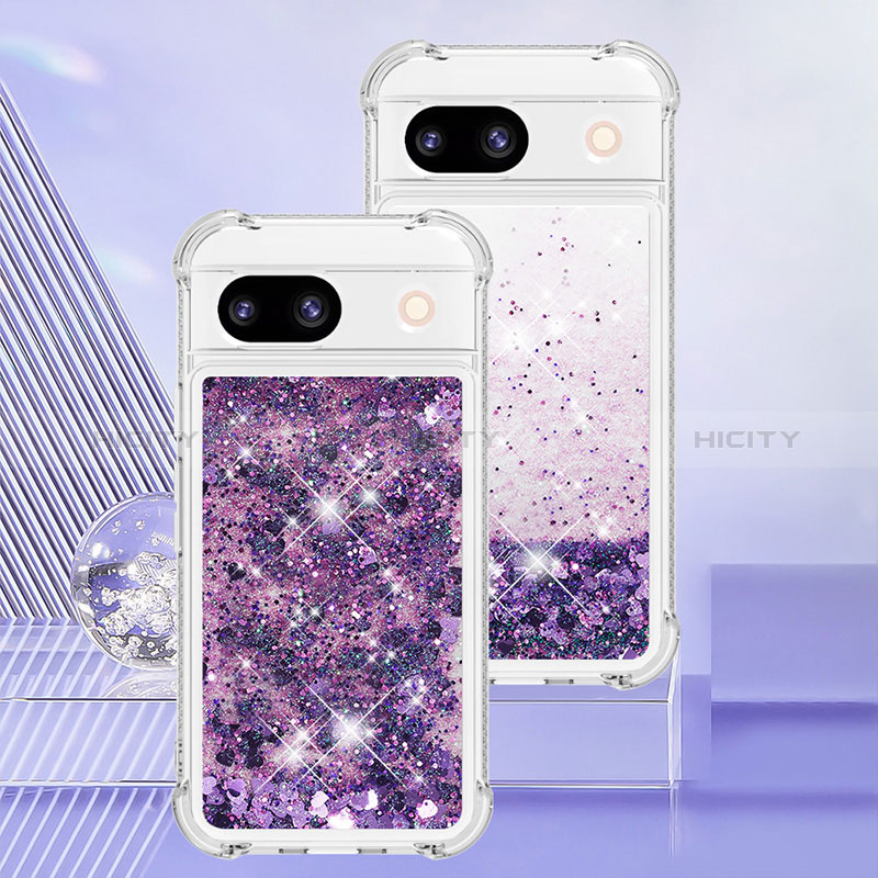 Coque Silicone Housse Etui Gel Bling-Bling YB3 pour Google Pixel 8a 5G Violet Plus