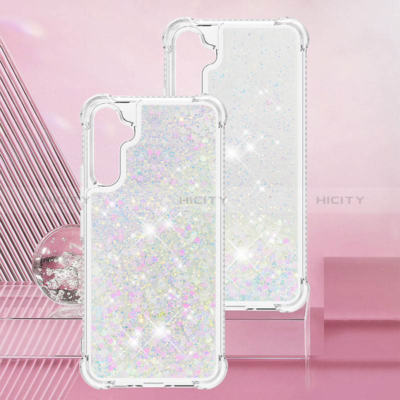 Coque Silicone Housse Etui Gel Bling-Bling YB3 pour Samsung Galaxy A34 5G Argent Plus