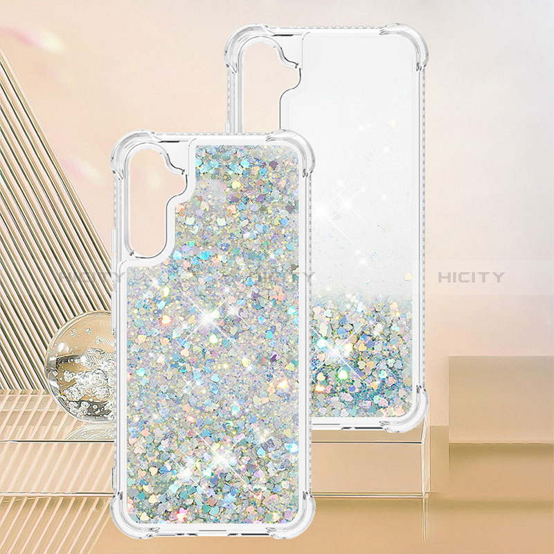 Coque Silicone Housse Etui Gel Bling-Bling YB3 pour Samsung Galaxy A34 5G Bleu Ciel Plus