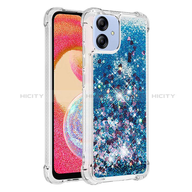 Coque Silicone Housse Etui Gel Bling-Bling YB3 pour Samsung Galaxy M04 Bleu Plus