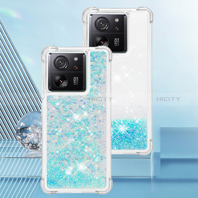 Coque Silicone Housse Etui Gel Bling-Bling YB3 pour Xiaomi Mi 13T Pro 5G Bleu Ciel Plus