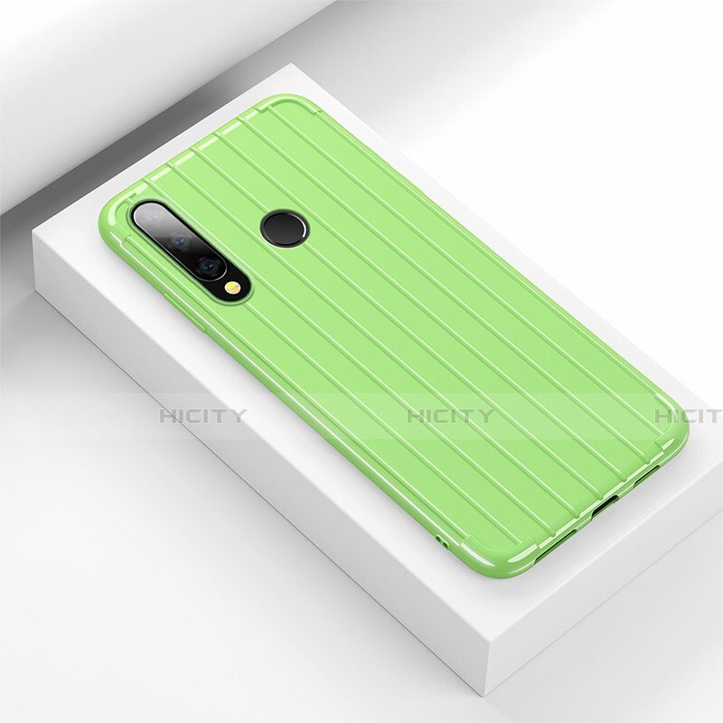 Coque Silicone Housse Etui Gel Line C01 pour Huawei Honor 20E Vert Plus