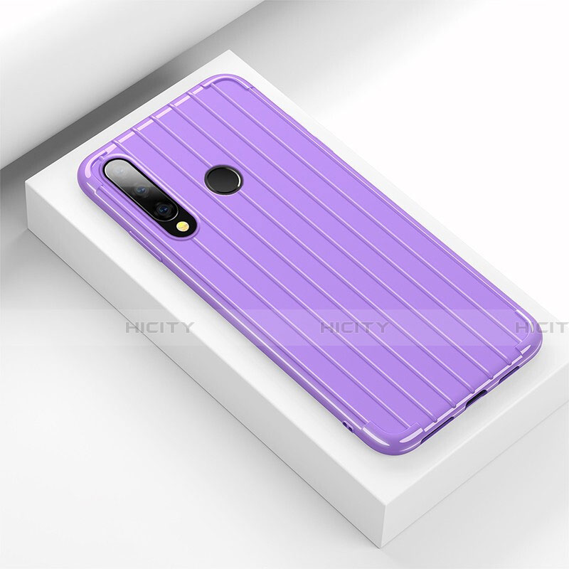 Coque Silicone Housse Etui Gel Line C01 pour Huawei Honor 20E Violet Plus