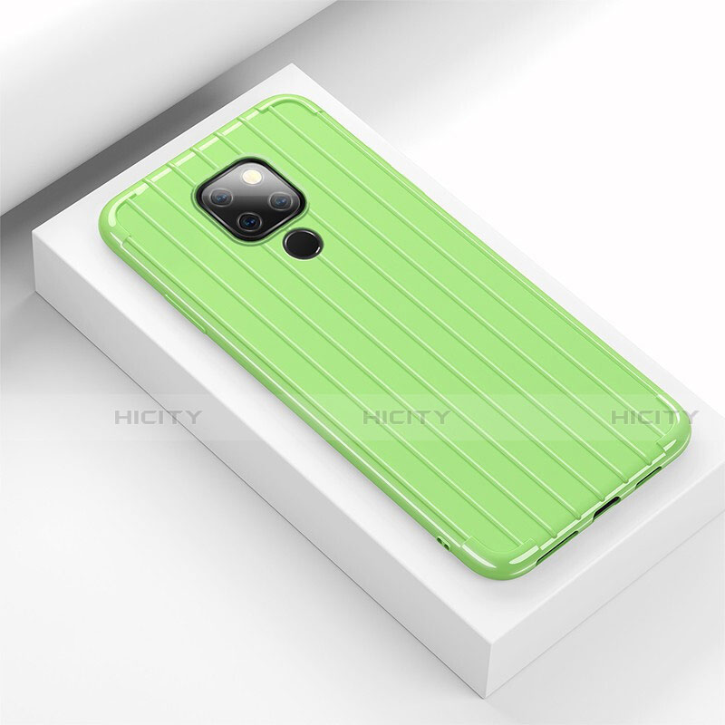 Coque Silicone Housse Etui Gel Line C01 pour Huawei Mate 20 Vert Plus