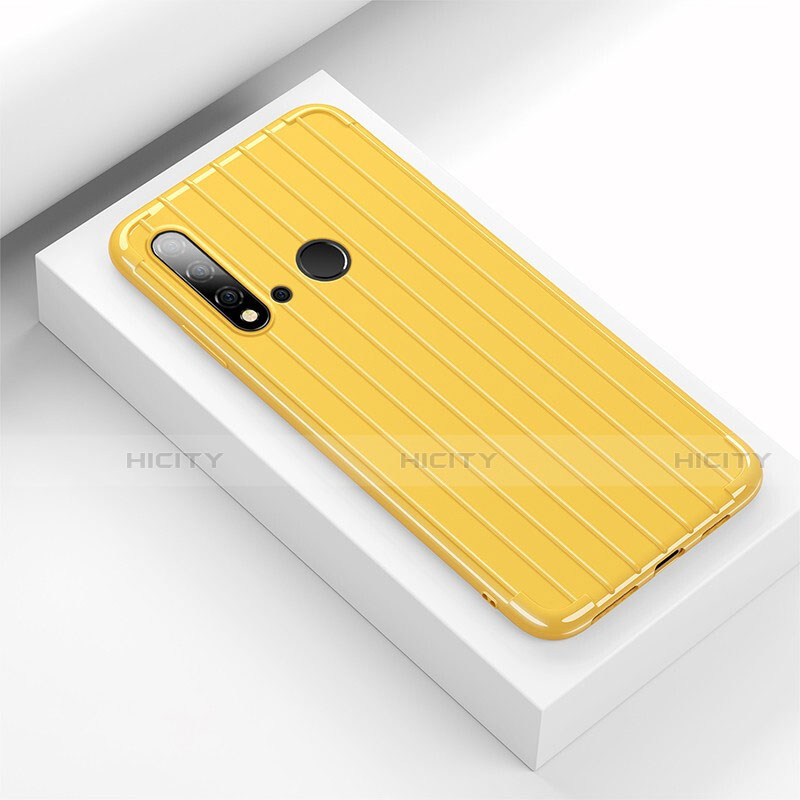 Coque Silicone Housse Etui Gel Line C01 pour Huawei P20 Lite (2019) Jaune Plus