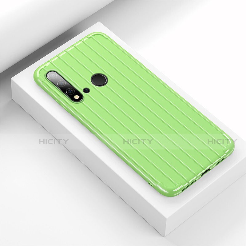 Coque Silicone Housse Etui Gel Line C01 pour Huawei P20 Lite (2019) Vert Plus