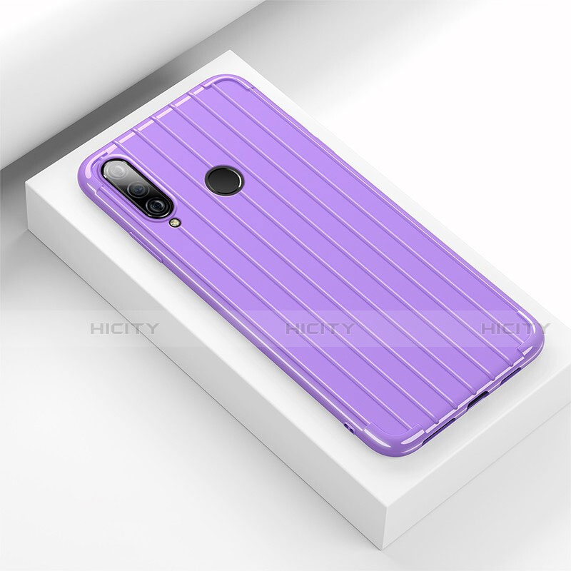 Coque Silicone Housse Etui Gel Line C01 pour Huawei P30 Lite New Edition Violet Plus