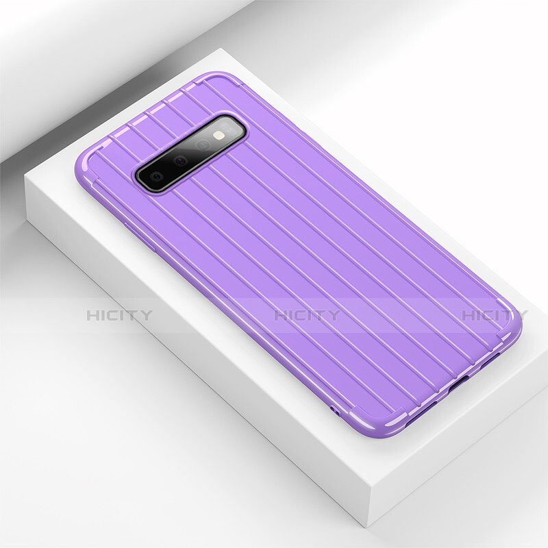 Coque Silicone Housse Etui Gel Line C01 pour Samsung Galaxy S10 5G Plus