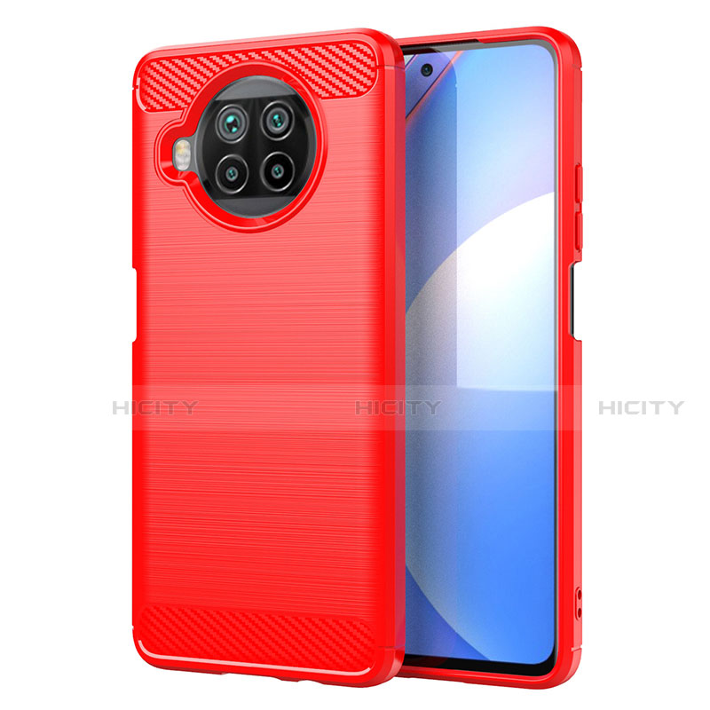 Coque Silicone Housse Etui Gel Line C01 pour Xiaomi Mi 10i 5G Rouge Plus