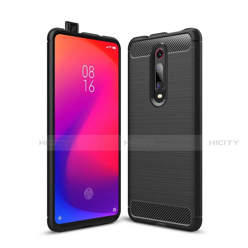 Coque Silicone Housse Etui Gel Line C01 pour Xiaomi Mi 9T Noir Plus