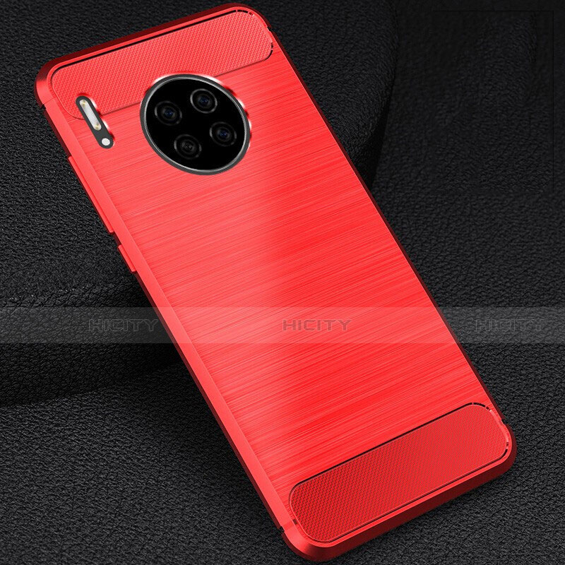 Coque Silicone Housse Etui Gel Line C02 pour Huawei Mate 30 Pro 5G Rouge Plus