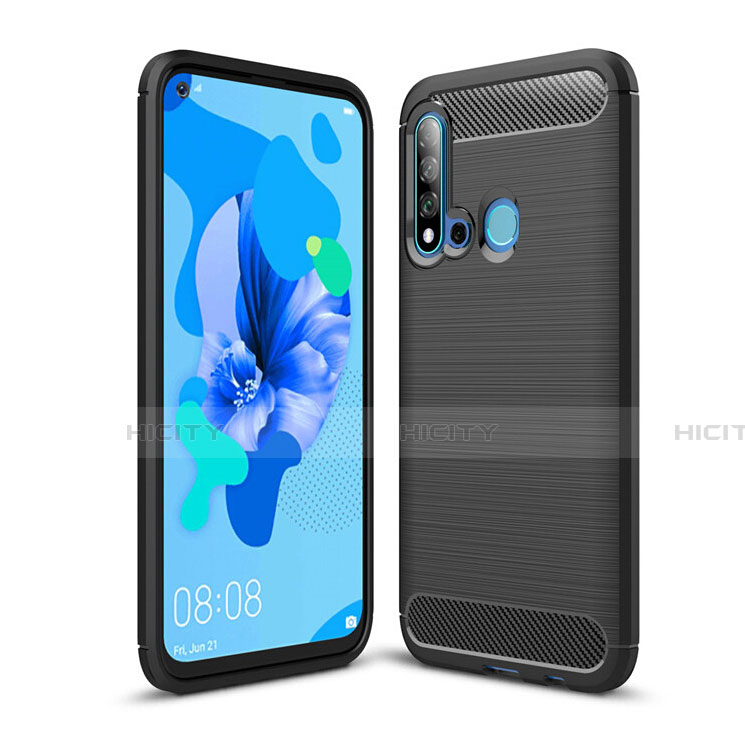 Coque Silicone Housse Etui Gel Line C02 pour Huawei P20 Lite (2019) Noir Plus