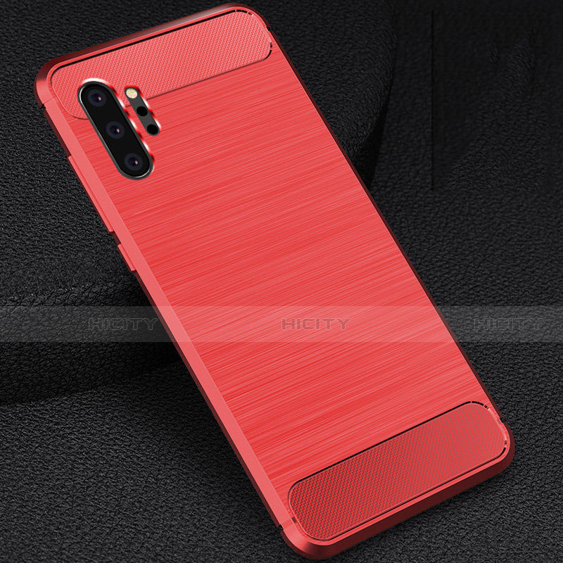 Coque Silicone Housse Etui Gel Line C02 pour Samsung Galaxy Note 10 Plus 5G Rouge Plus