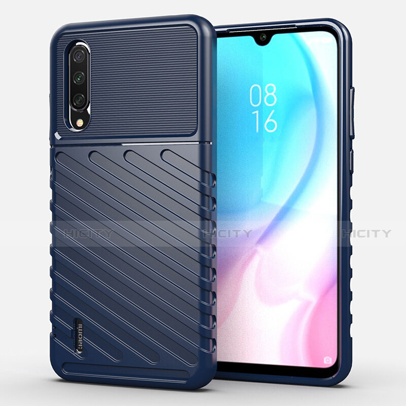 Coque Silicone Housse Etui Gel Line C02 pour Xiaomi Mi A3 Bleu Plus