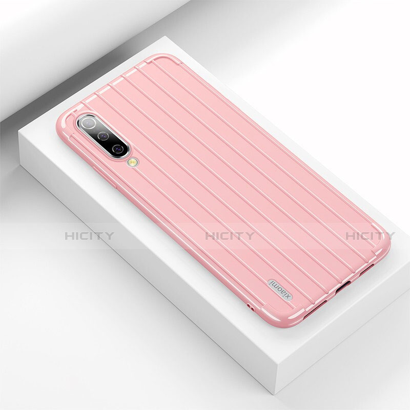 Coque Silicone Housse Etui Gel Line C03 pour Xiaomi Mi A3 Rose Plus