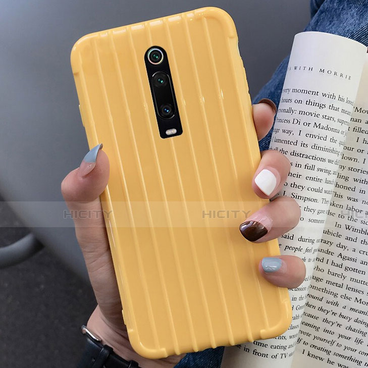 Coque Silicone Housse Etui Gel Line C03 pour Xiaomi Redmi K20 Jaune Plus