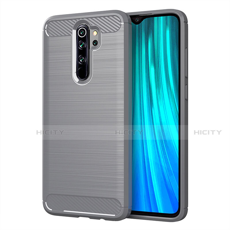 Coque Silicone Housse Etui Gel Line C03 pour Xiaomi Redmi Note 8 Pro Argent Plus