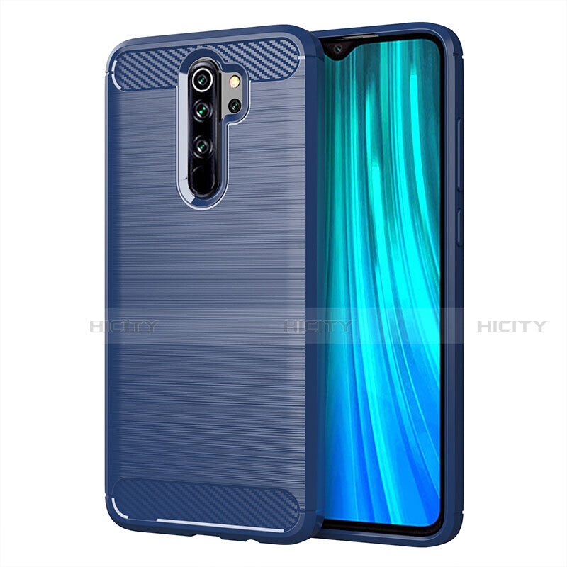 Coque Silicone Housse Etui Gel Line C03 pour Xiaomi Redmi Note 8 Pro Bleu Plus