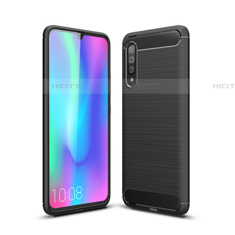 Coque Silicone Housse Etui Gel Line C04 pour Samsung Galaxy A70 Noir Plus