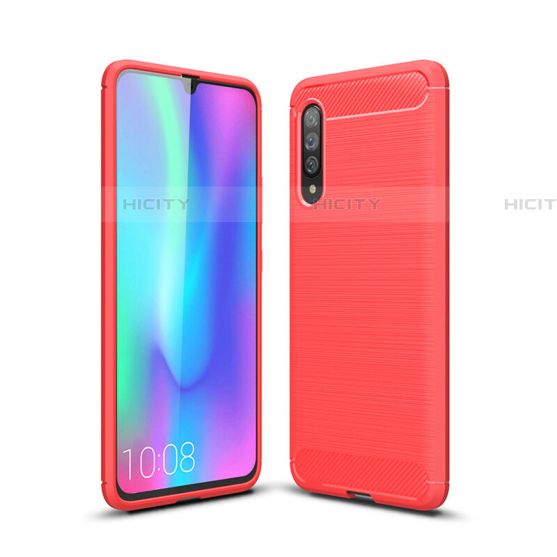 Coque Silicone Housse Etui Gel Line C04 pour Samsung Galaxy A70S Rouge Plus