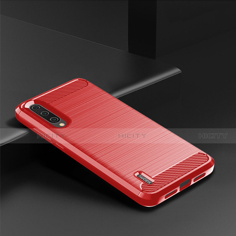 Coque Silicone Housse Etui Gel Line C08 pour Xiaomi Mi A3 Rouge Plus