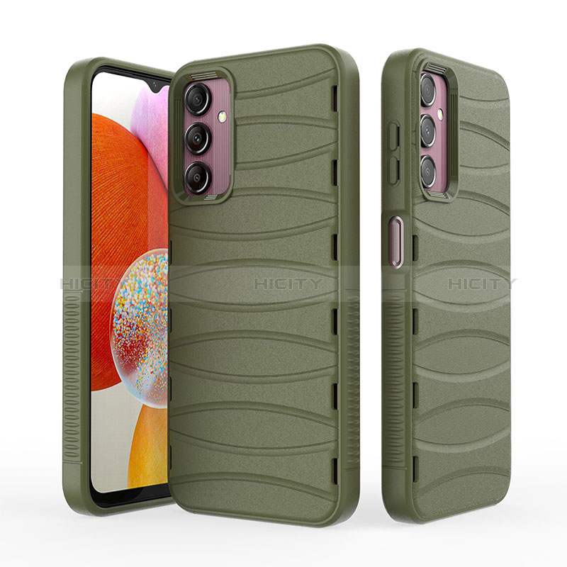 Coque Silicone Housse Etui Gel Line KC1 pour Samsung Galaxy A14 4G Vert Plus