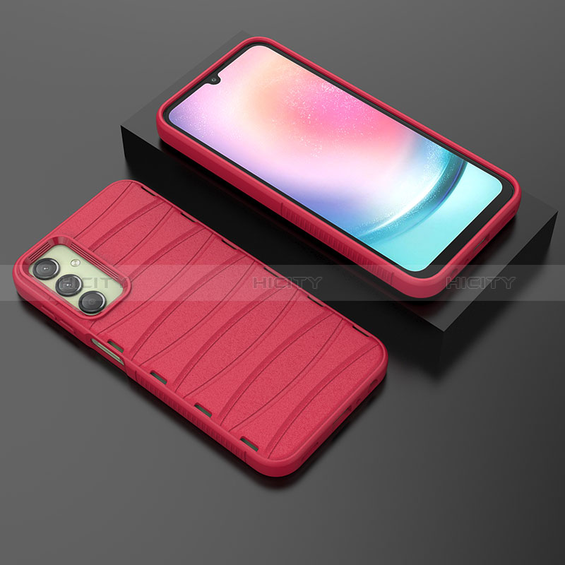 Coque Silicone Housse Etui Gel Line KC2 pour Samsung Galaxy A25 5G Rouge Plus