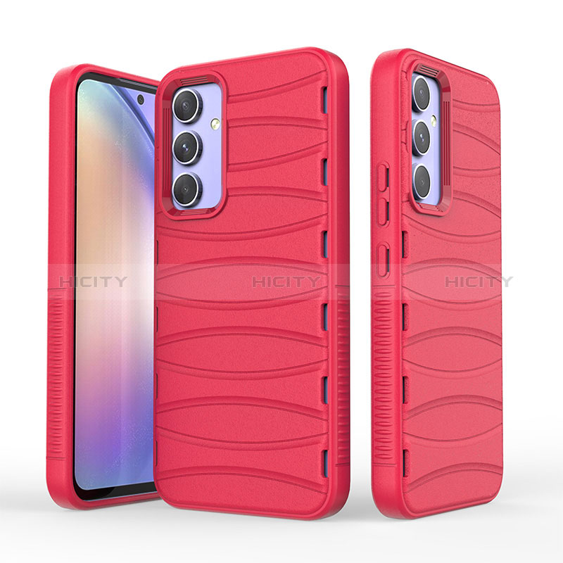 Coque Silicone Housse Etui Gel Line KC2 pour Samsung Galaxy A54 5G Rouge Plus