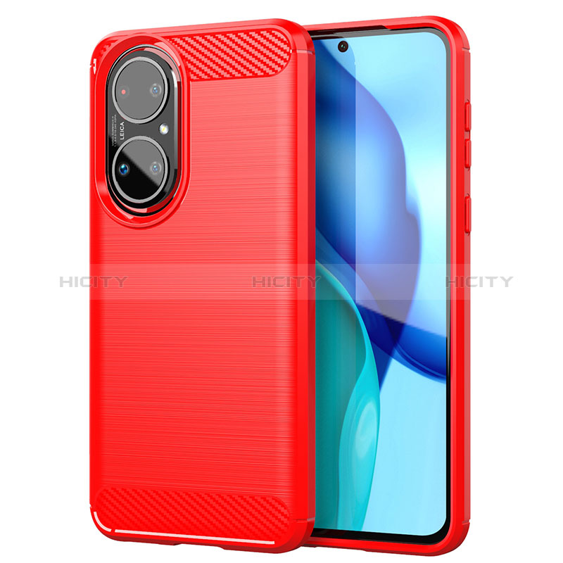 Coque Silicone Housse Etui Gel Line MF1 pour Huawei P50 Pro Rouge Plus