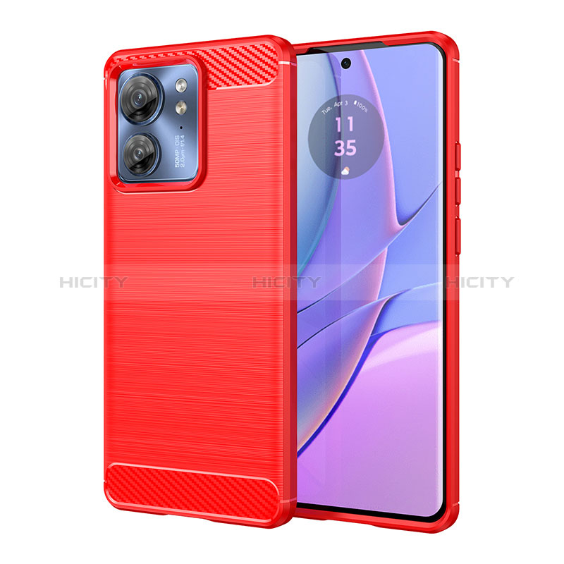 Coque Silicone Housse Etui Gel Line MF1 pour Motorola Moto Edge (2023) 5G Rouge Plus