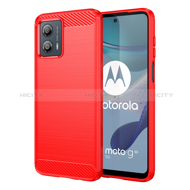 Coque Silicone Housse Etui Gel Line MF1 pour Motorola Moto G53 5G Rouge Plus