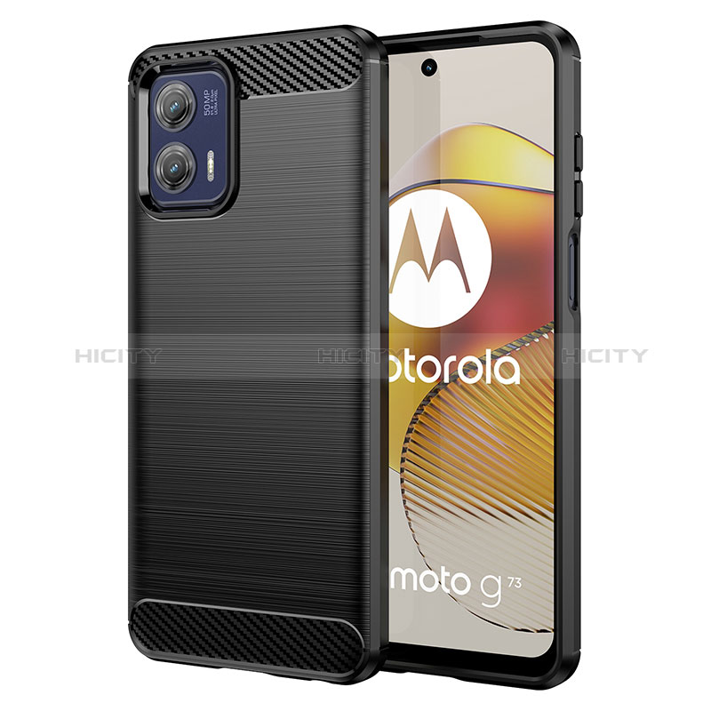 Coque Silicone Housse Etui Gel Line MF1 pour Motorola Moto G73 5G Noir Plus