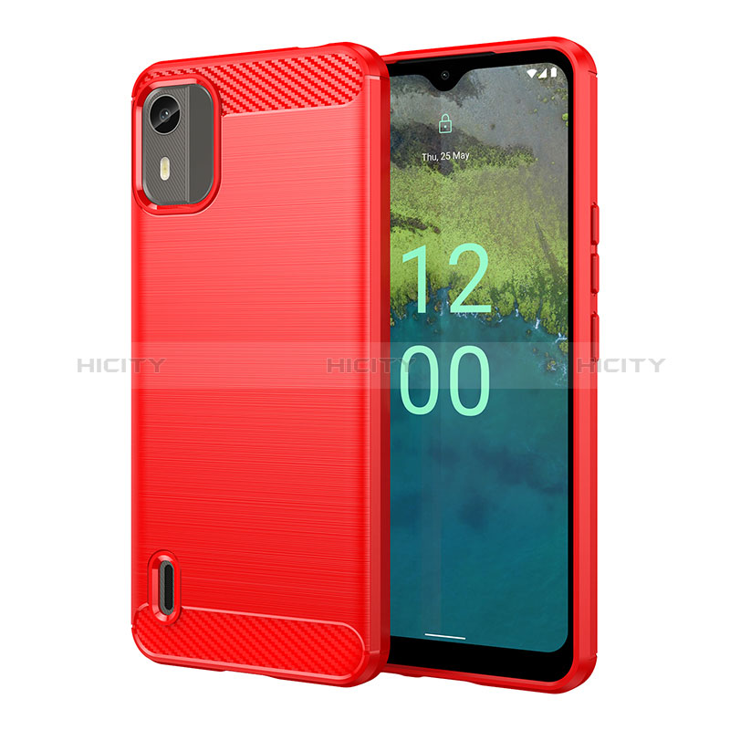 Coque Silicone Housse Etui Gel Line MF1 pour Nokia C12 Plus Rouge Plus