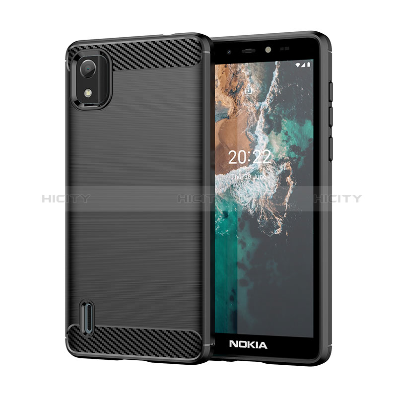 Coque Silicone Housse Etui Gel Line MF1 pour Nokia C2 2nd Edition Noir Plus