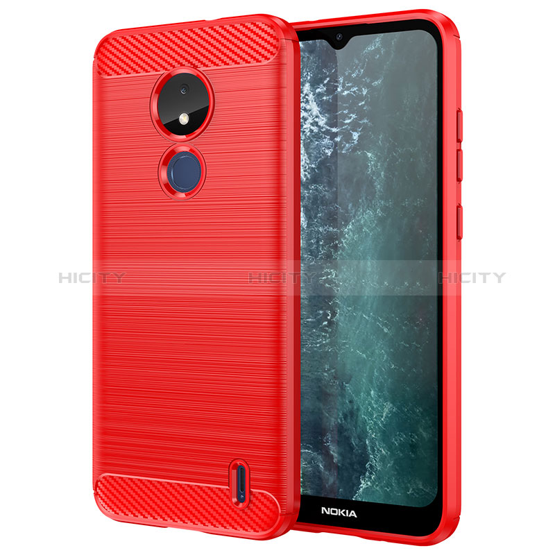 Coque Silicone Housse Etui Gel Line MF1 pour Nokia C21 Rouge Plus