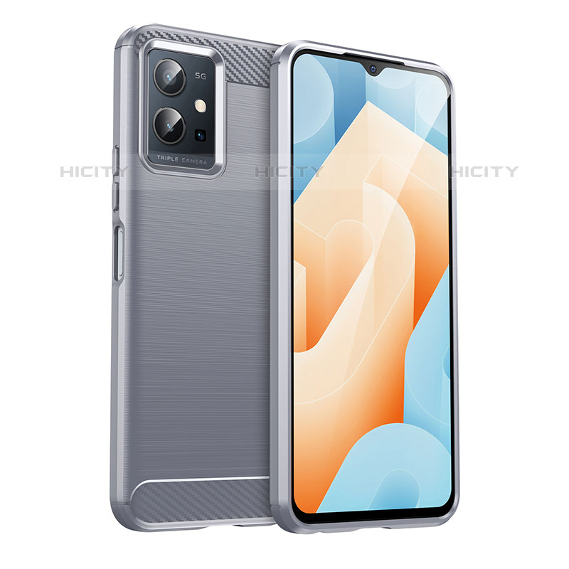 Coque Silicone Housse Etui Gel Line MF1 pour Vivo T1 5G India Gris Plus